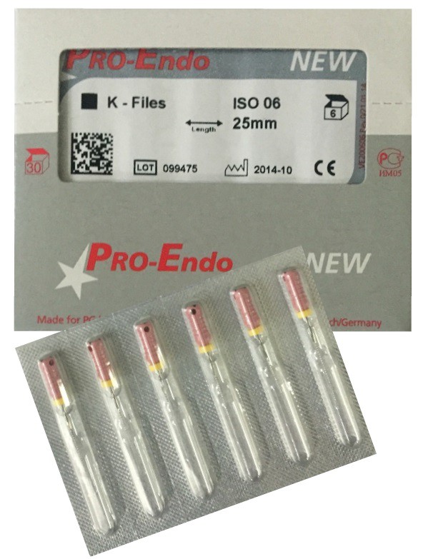 Filing pro. K-files Pro-Endo-дрильборы ручные(6шт), l=25, 20. Н-файлы / h-files 008/31мм 6 шт Pro-Endo p73031008. K-files Pro-Endo-дрильборы ручные(6шт), l=31, 08. H-файлы №8 l25, Pro-Endo, VDW.