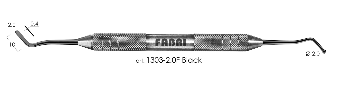 Штопфер - гладилка средняя Fabri 1303-2F Black