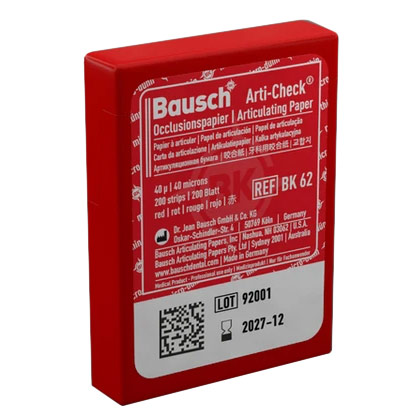 Бумага артикуляционная Baush BK62 40 мкм 200 листов красная