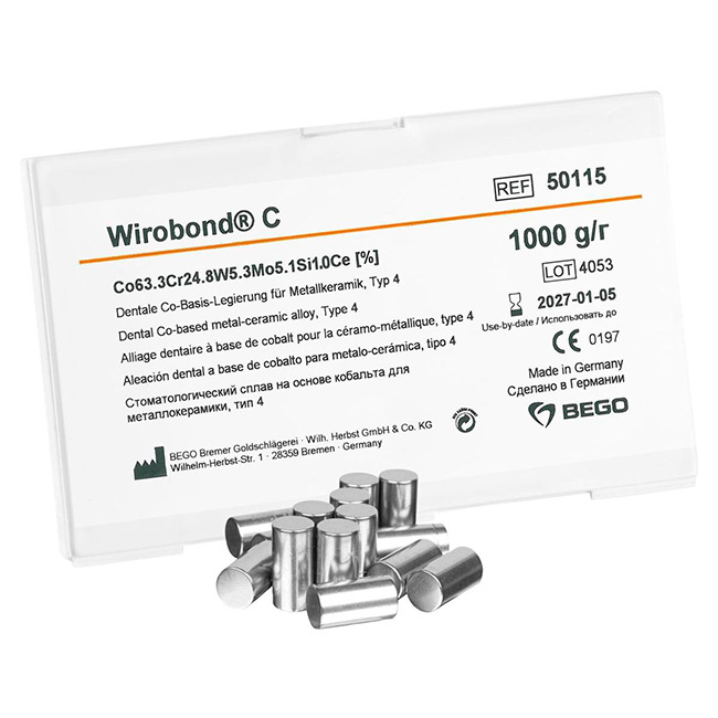 Сплав Wirobond-C кобальто-хромовый  ля коронок и мостов 50115 1 кг