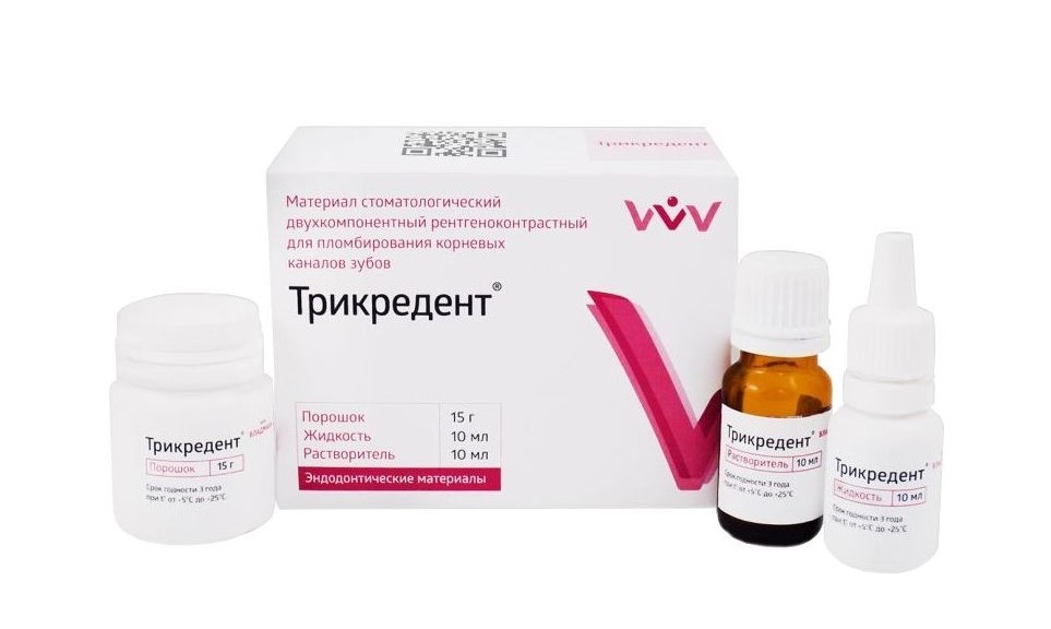 Трикредент порошок 15 гр+ жидкость 10 мл+ растворитель 10 мл_