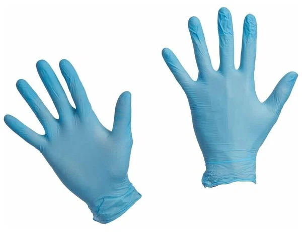 Перчатки нитриловые Benovy голубые L 100 пар