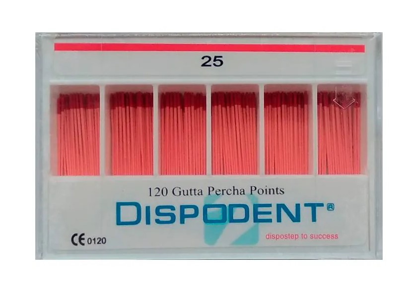 Штифты гуттаперчевые Dispodent размер 25 120 шт