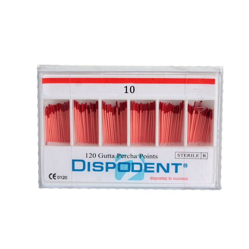 Штифты гуттаперчевые Dispodent размер 10 120 шт