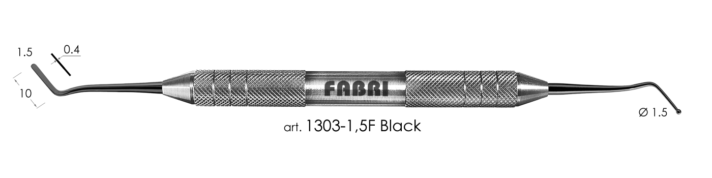 Штопфер - гладилка средняя Fabri 1303-1,5F Black