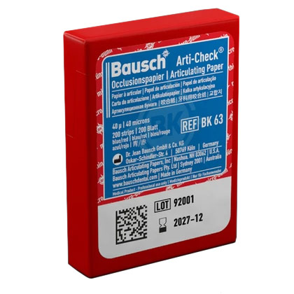 Бумага артикуляционная Baush BK63 40 мкм 200 листов красно-синяя
