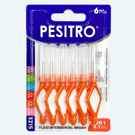 Ершик межзубный Pesitro ISO01 0.7 мм (0.5 мм оранжевый) 6 шт