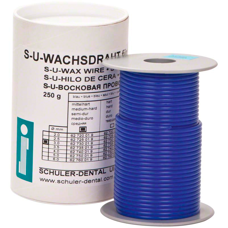 Восковая проволока S-U-WACHSDRAHT синяя 2,5 мм катушка 250 гр