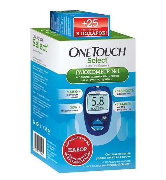 Глюкометр One Touch Select + 25 тест полосок