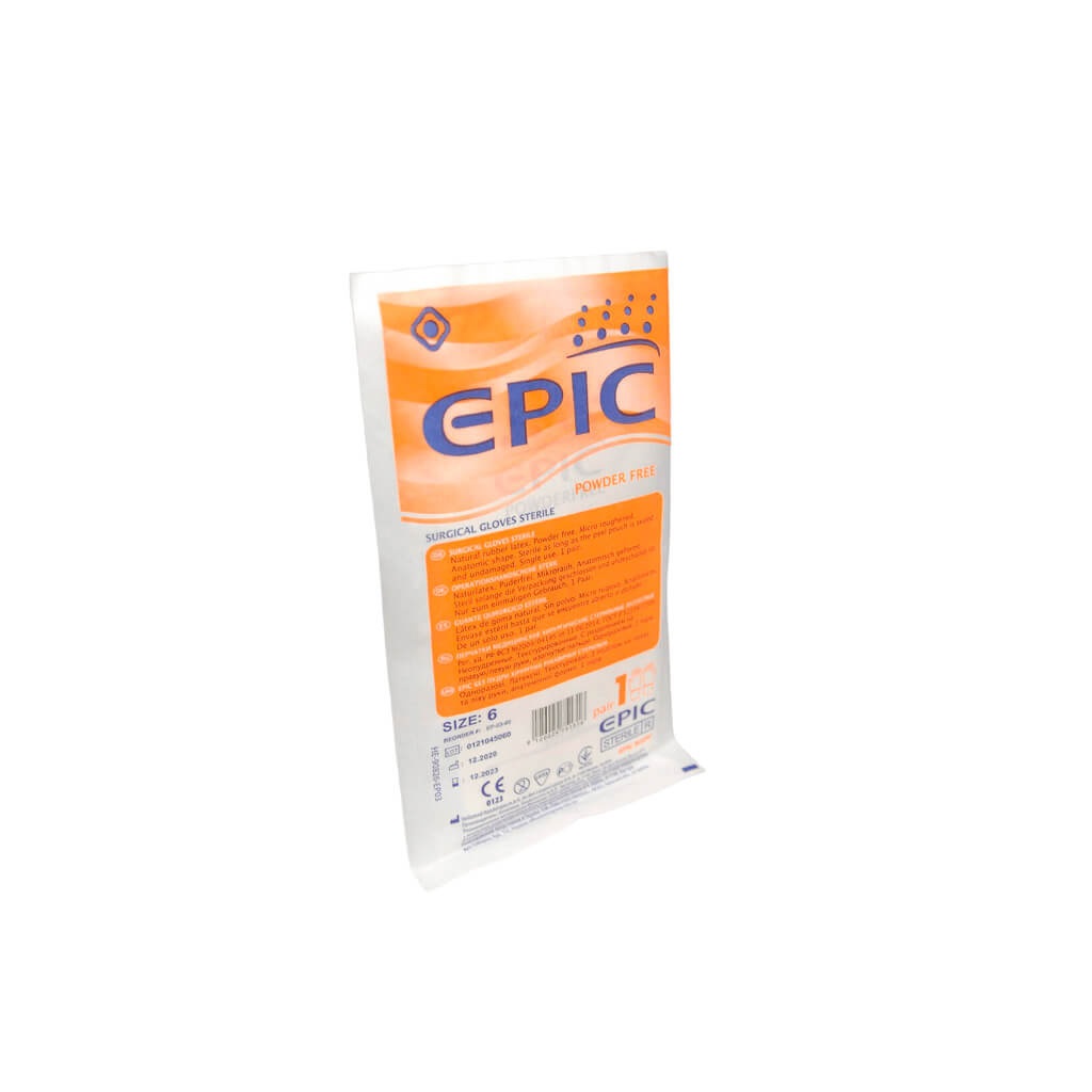 Перчатки стерильные латексные хирургические неопудренные EPIC SG PF размер 6 пара