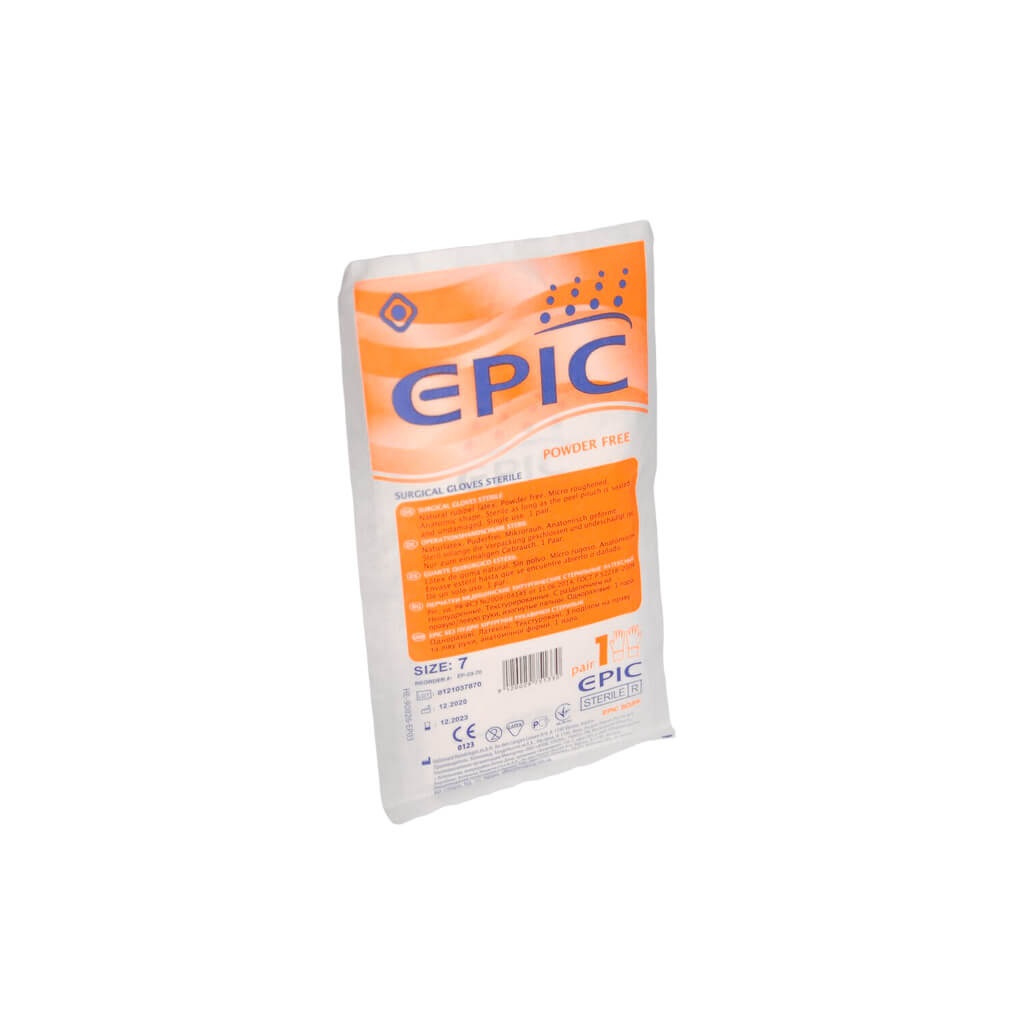 Перчатки стерильные латексные хирургические неопудренные EPIC SG PF размер 7 пара