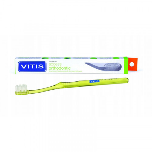 Щетка зубная Vitis Access Orthodontic для ортодонтических конструкций в твердой упаковке