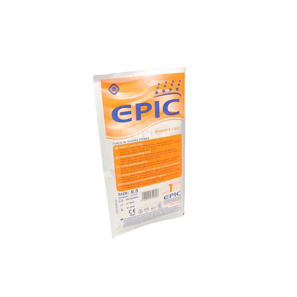 Перчатки стерильные латексные хирургические неопудренные EPIC SG PF размер 6,5 пара