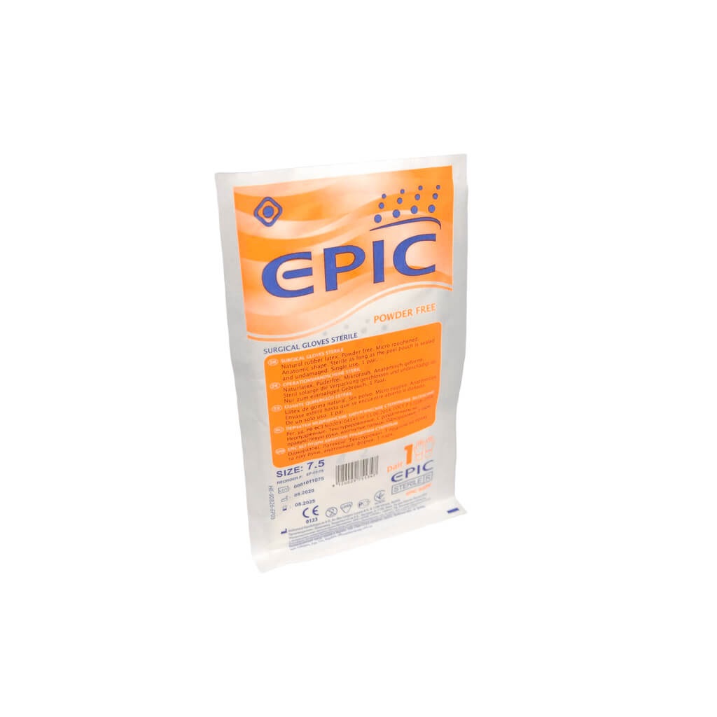 Перчатки стерильные латексные хирургические неопудренные EPIC SG PF размер 7,5 пара
