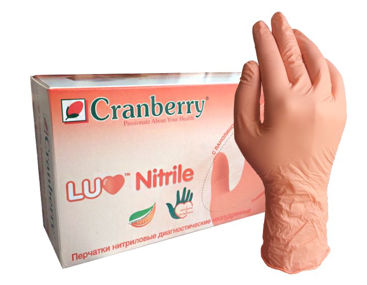 Перчатки нитриловые Cranberry Luv оранжевые размер S 200 шт